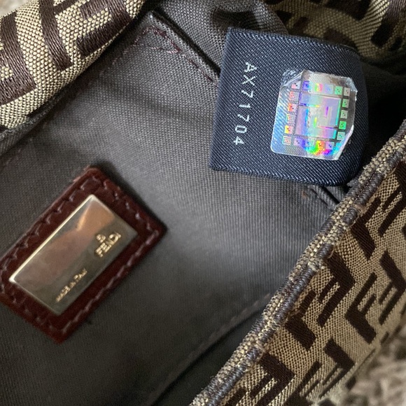 Fendi Vintage Zucchino Mini Mamma Baguette Dark Brown Canvass Leather - Picture 11 of 15